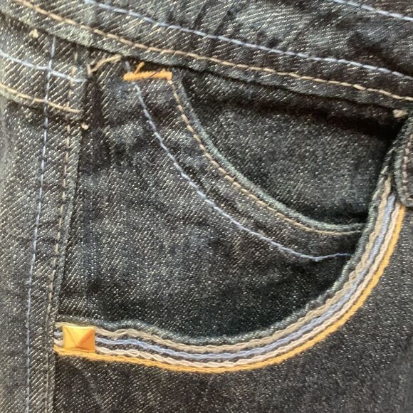 Baby Phat Girlz 10 Rolled Leg Gold Embroider And Hardware 5 Pockets Rami Cotton - Picture 6 of 12